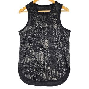 RAG & BONE WOMEN'S BLACK FLORAL TANK TOP - SIZE MEDIUM